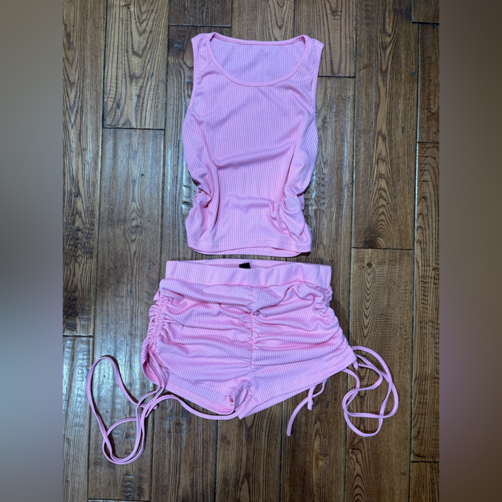 SHEIN Pink Striped Pajama Set